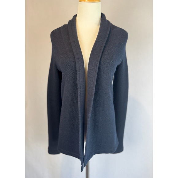 Theory Womens Cashmere Cardigan Sweater Knit Blue Sz P/TP Long Sleeve Open - Picture 1 of 6